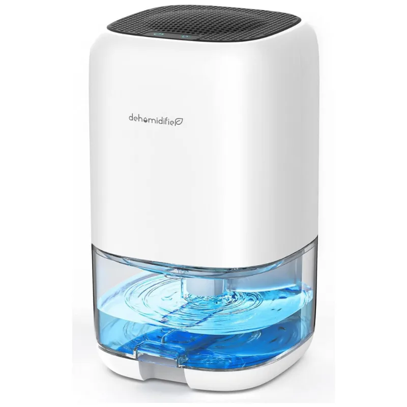 Desumidificador 1L para Ambiente Doméstico, Silencioso com Desligamento Automático até 26m2, TABYIK, Branco