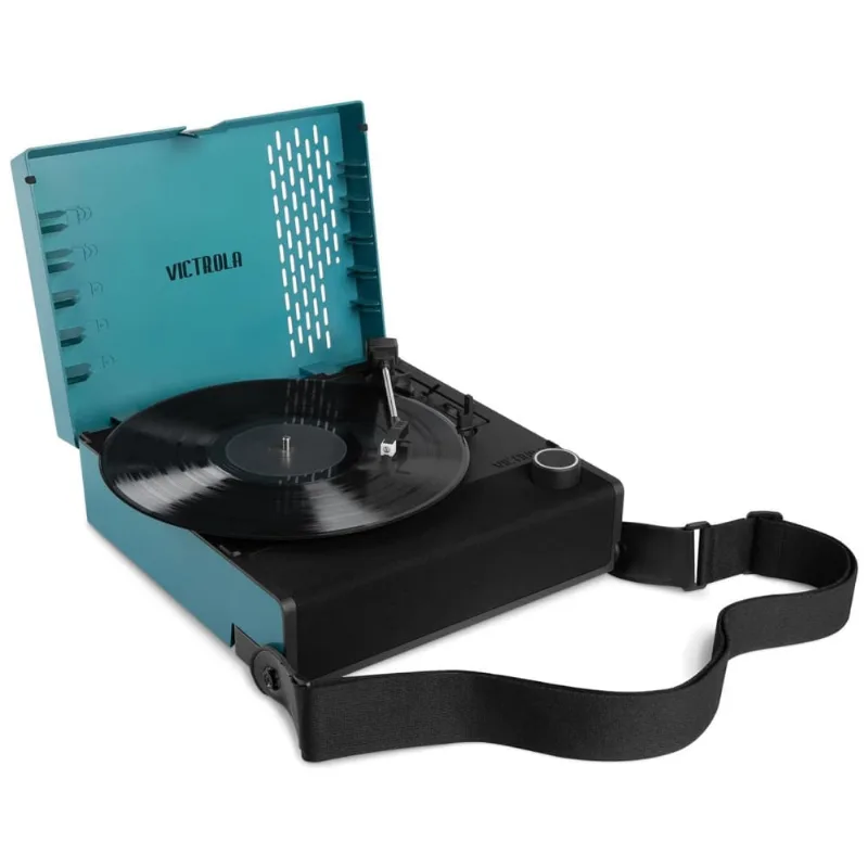 Toca Discos Recarregável Portátil Com Bluetooth E Alto Falantes Integrados, Victrola Revolution Go, Azul