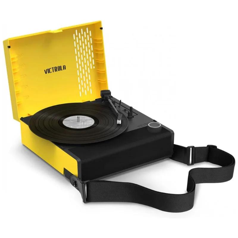 Toca Discos Recarregável Portátil Com Bluetooth E Alto Falantes Integrados, Victrola Revolution Go, Amarelo