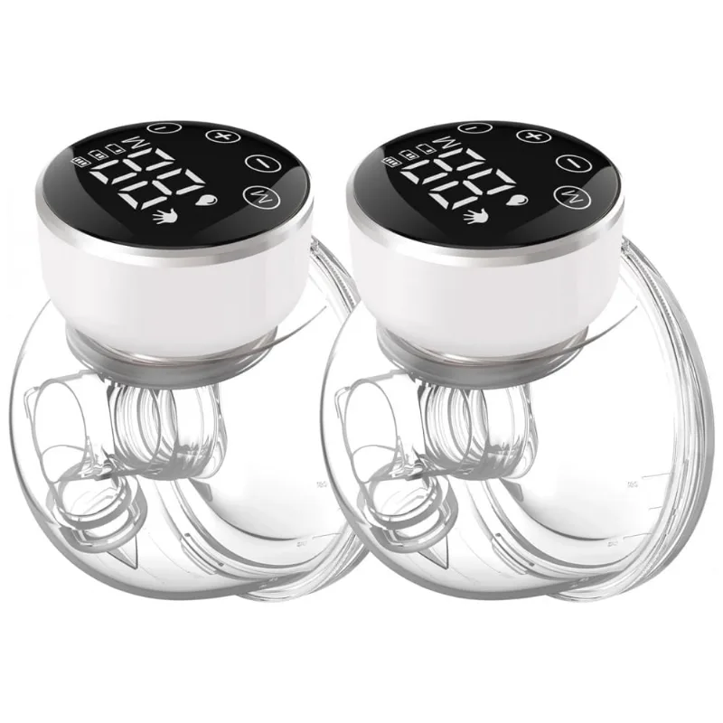 Bomba Tira Leite Elétrica com Tela LED, 3 Modos, 9 Níveis e Baixo Ruído, 2Un Tamanho de , NaNaLazy, Branca