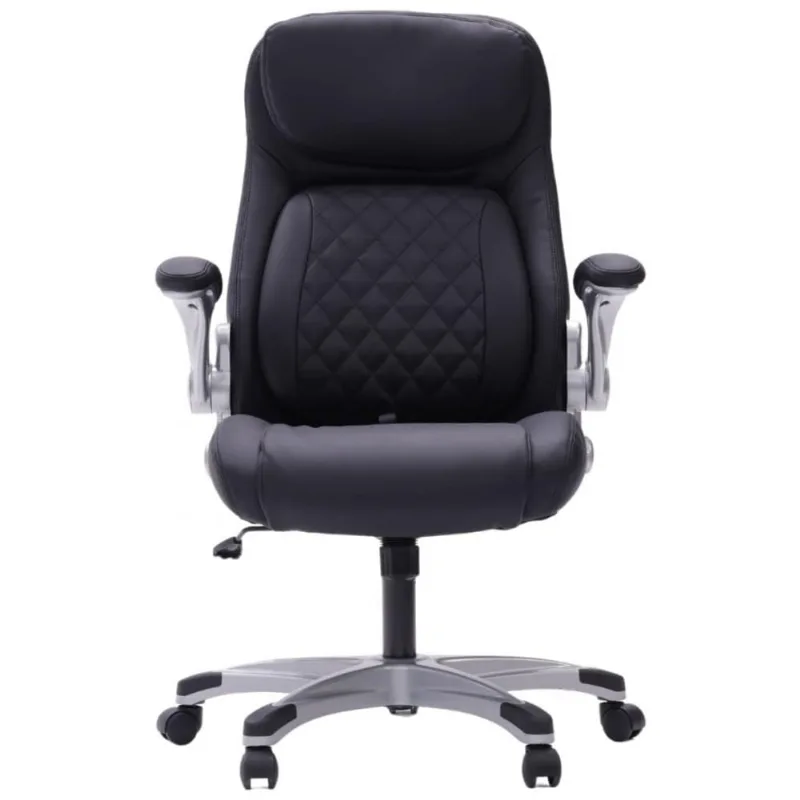 Cadeira de Escritório Ergonômica em Couro Sintético com Apoio de Braços, Nouhaus Posture, Preta