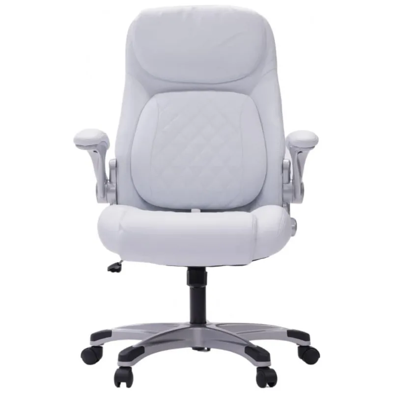 Cadeira de Escritório Ergonômica em Couro Sintético com Apoio de Braços, Nouhaus Posture, Branca