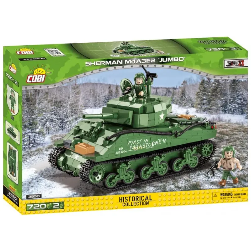 Kit de Construção Tanque Sherman M4A3E2 JUMBO com 720 Peças, COBI, Verde