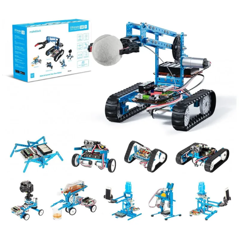 Kit de Construção STEM Robô 10 em 1 Compatível com Arduino C Raspberry Pi, Makeblock 110v