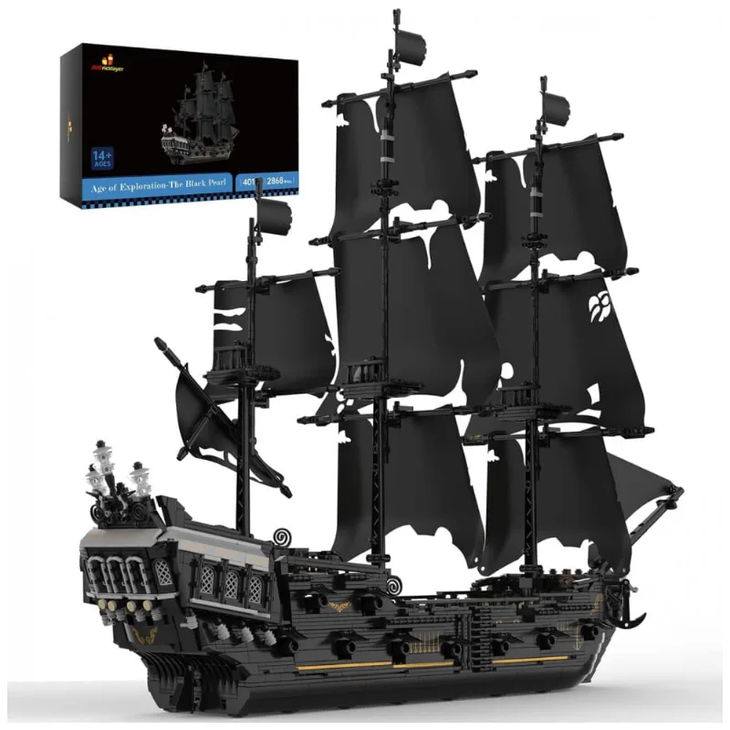 Kit de Construção Navio com 2868 Peças, JMBricklayer, Preto