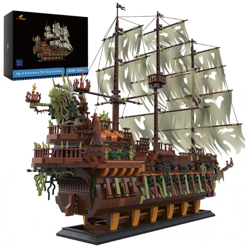 Kit de Construção Navio MOC Misterioso com 3653 Peças, JMBricklayer, Marrom