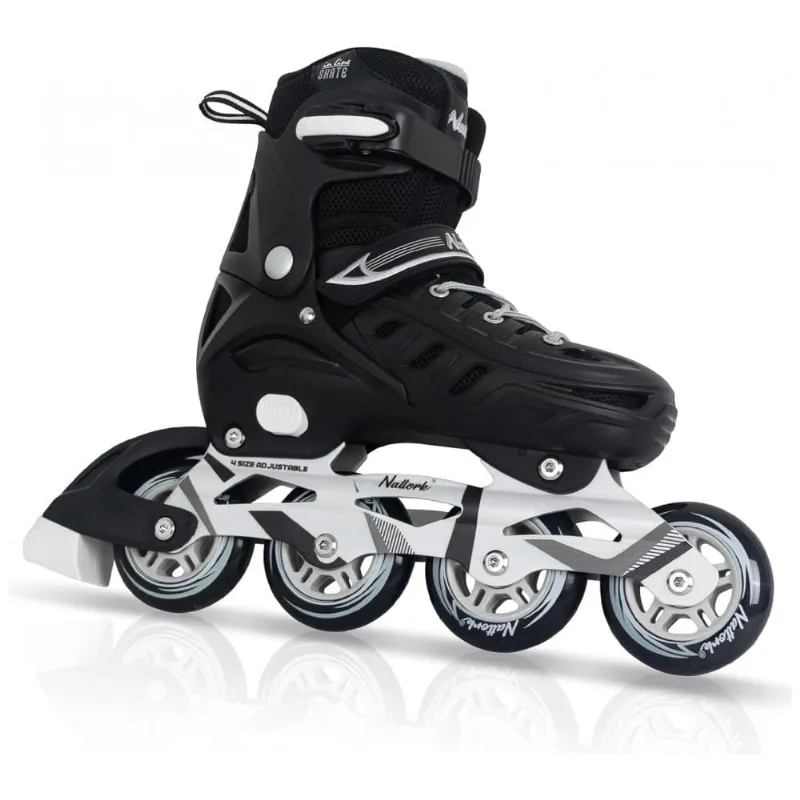 Patins Regulável e Ajustável para Crianças e Adultos, Tam BR 36 a 39, Nattork, Preto