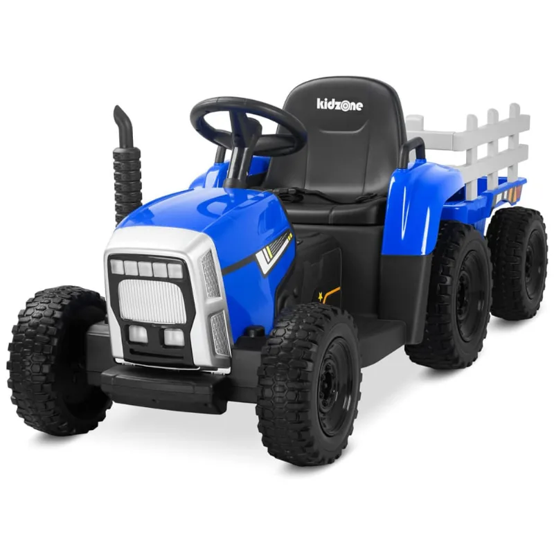 Trator elétrico infantil com pneus EVA e motores duplos de 35W - 12V7AH Premium, Kidzone