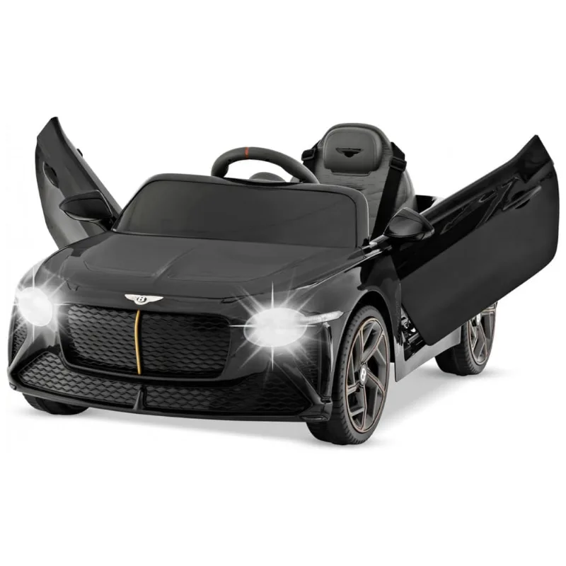 Carro Elétrico Infantil a Bateria com Controle Remoto, Portas de Tesoura, Luzes e Efeitos Sonoros, 12V, Costzon, Preto 110v