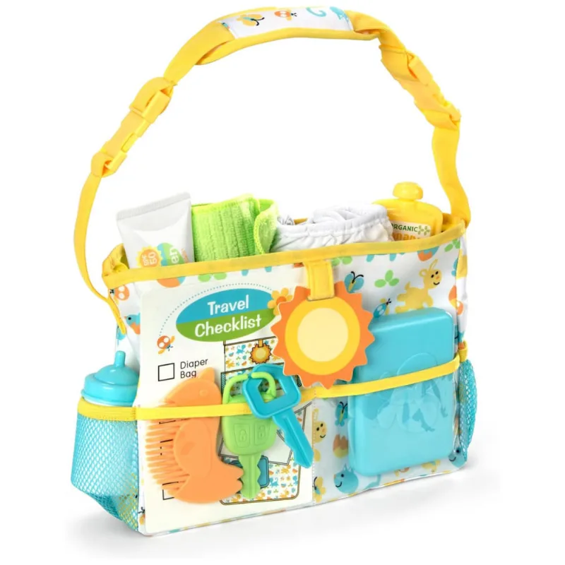 Kit Bolsa de Fraldas para Bonecas com 17 Peças e Itens Essenciais de Viagem, Melissa & Doug