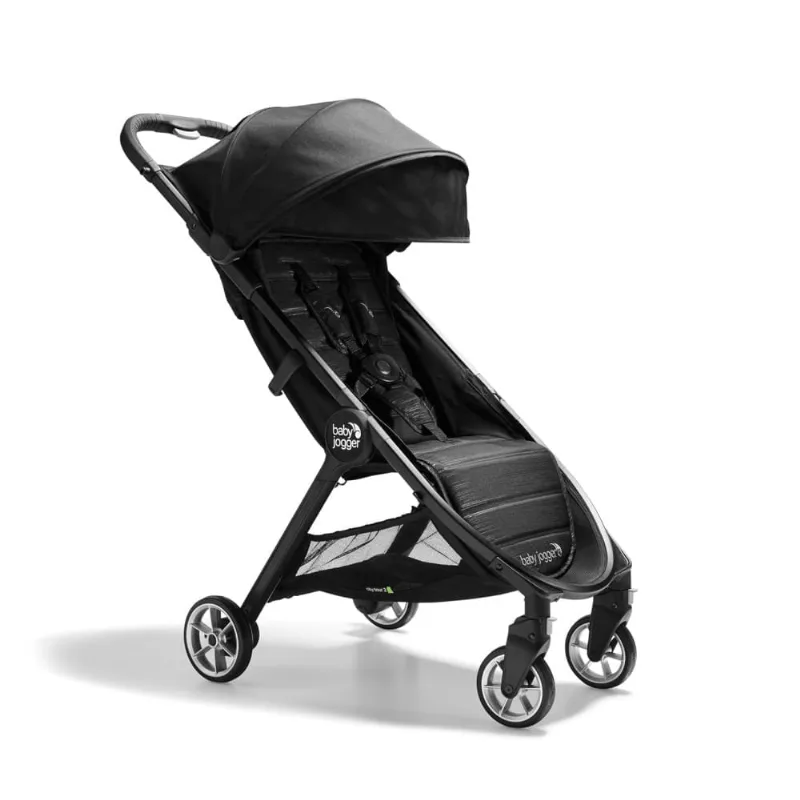 Carrinho de Bebê Ultracompacto com Suporte Ajustável para Panturrilha e Dossel UV 50+, Baby Jogger City Tour 2, Preto