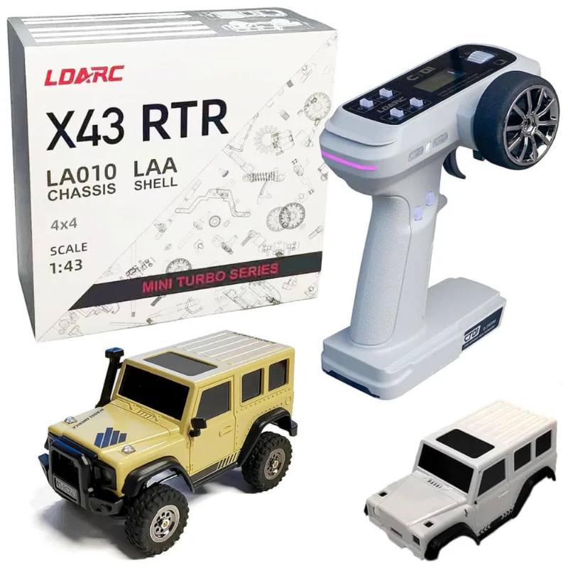 Mini Carro RC Crawler RTR de Controle Remoto Escala 1:43 4x4 Off Road de Alta Performance, LDARC.