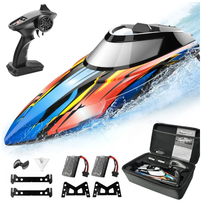 Barco De Controle Remoto Para Adultos Com Velocidade Máxima De 32 Km/h, 2 Baterias E Bolsa De Transporte, Alpharev R308, Colorido