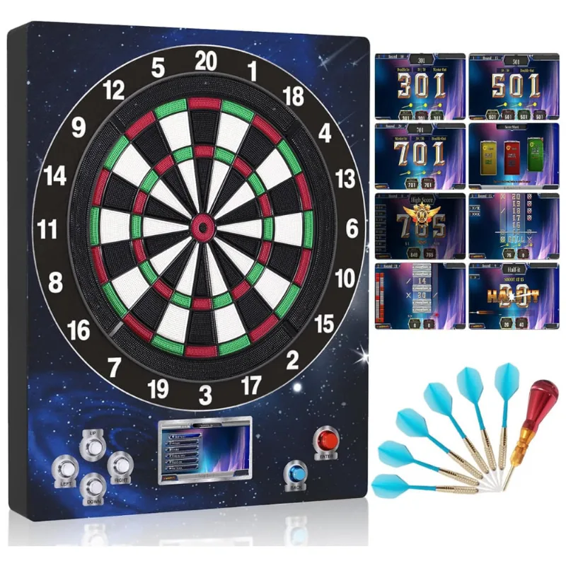 Jogo De Dardos Eletrônico, 6 Dardos E 10 Modos De Jogo Com Placar Digital Para Até 4 Jogadores, Willdarts Wd-mini1, Preto