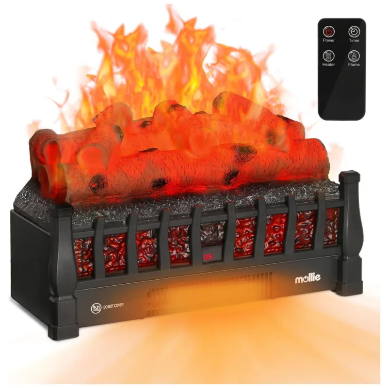 Lareira Elétrica Ecológica 20&amp;amp,amp,amp,amp,quot, 50cm Com Controle Remoto, Efeito De Chama Realista, E Temporizador, 110v 1500w, Mollie, Preta