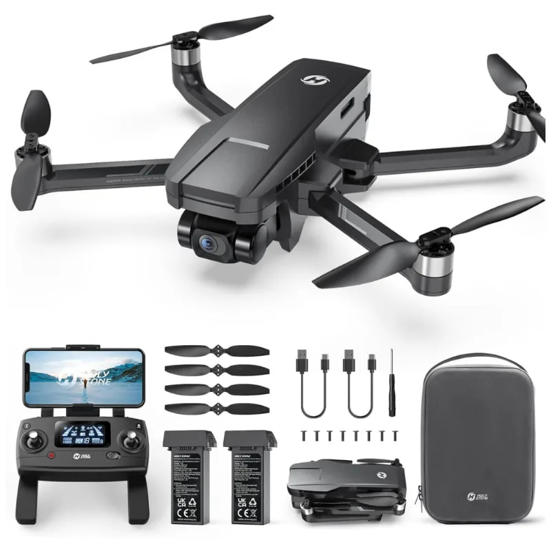 Mini Drone E Acessórios Para Adultos De 2 Eixos Com Câmera 4k Eis, Transmissão De Vídeo, Retorno Automático De Gps E Motores Sem Escova, Holy