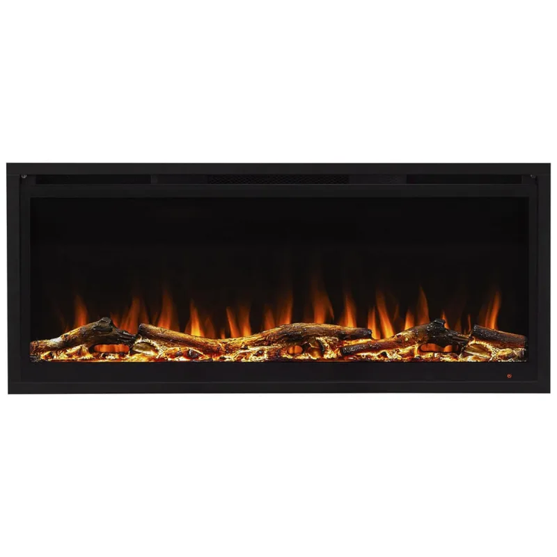 Lareira Elétrica De Embutir A43x101l Cm Com Chamas Multicoloridas, Controle Remoto, Conjunto De Toras De Fogo Falso E Cristais, 110v 1500w,