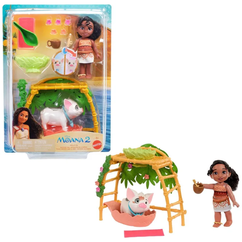 Playset Fun com Pua Disney Moana 2 com 10 Acessórios, Mattel.