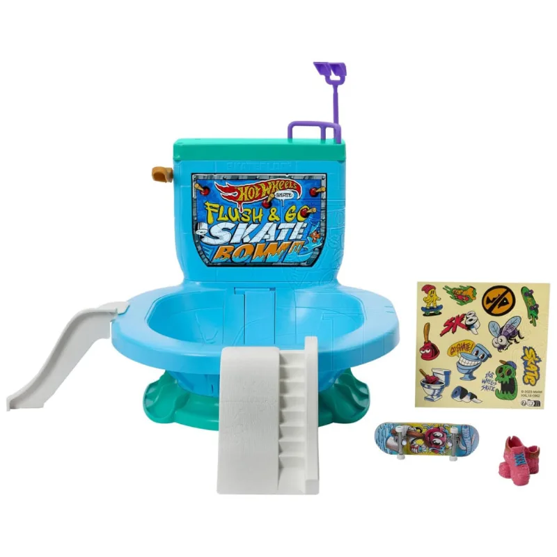 Pista De Brinquedo Set Bowl De Vaso Com 1 Skate E 1 Par De Tênis Removível, Para Crianças A Partir De 5 Anos, Hot Wheels Skate
