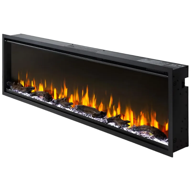 Lareira Elétrica De Embutir A44x152l Cm Com 9 Cores De Chama, Compatível Com Alexa E Google Assistant, 110v, Puraflame, Preta