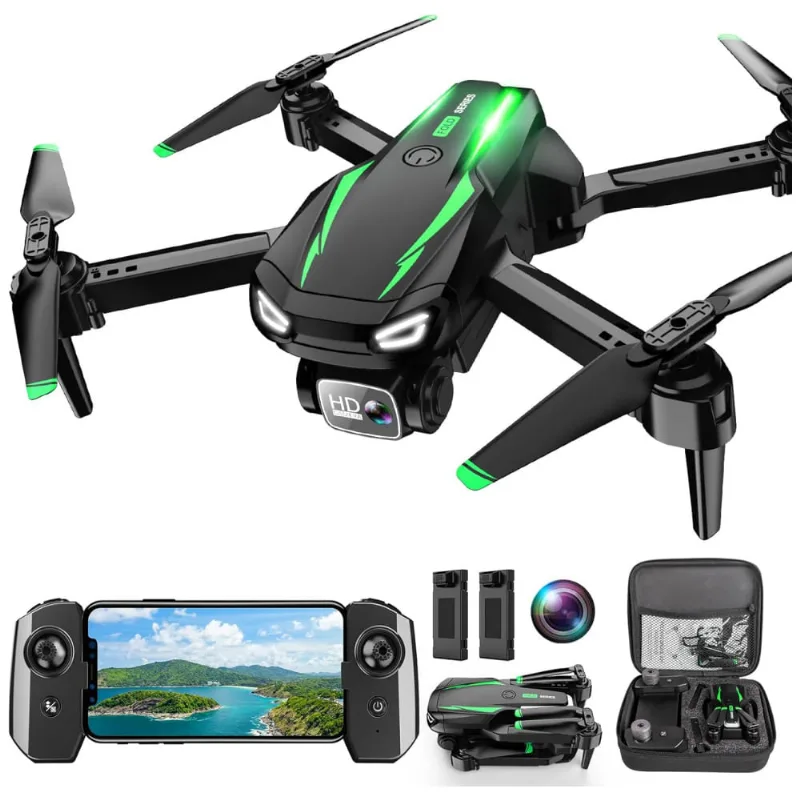 Drone Fpv Com Câmera 1080p Hd, Para Crianças, Adultos E Iniciantes, Motor Sem Escova, Pairar Estável, Gestos Selfie E Waypoint Fly, Preto E Verde