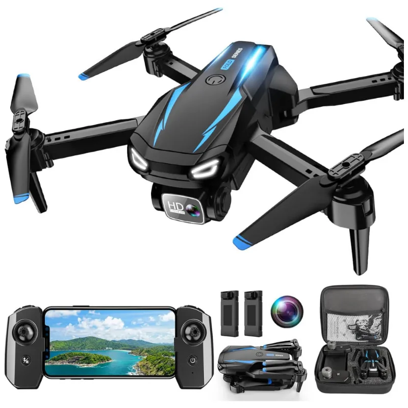 Drone Fpv Com Câmera 1080p Hd, Para Crianças, Adultos E Iniciantes, Motor Sem Escova, Pairar Estável, Gestos Selfie E Waypoint Fly, Preto E Azul