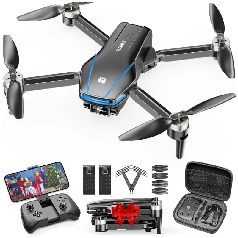 Drone Fpv 4k Com Câmera Para Adultos E Crianças, Dobrável Com Motor Sem Escova E Decolagem/pouso Com Uma Tecla, Plegble, Preto