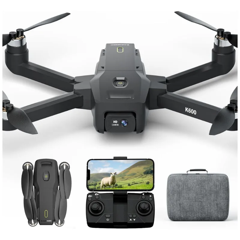 Drone K600 Com 2 Câmeras 1080p Para Crianças E Adultos, Lente Ajustável 90°, Retenção Automática, Vr Fpv E Bateria 1800mah, Karuisrc, Preto