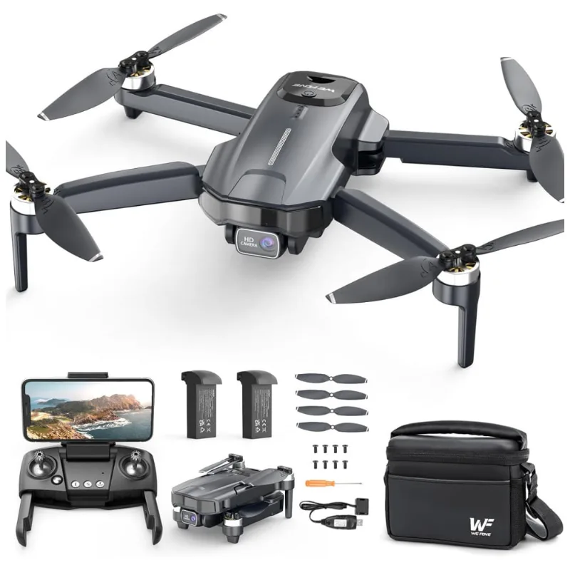 Drone Com Câmera 4k Para Adultos, Gps Rc Quadcopter Fpv Dobrável, Transmissão Wi-fi 5g, Retorno Automático E 50 Minutos De Voo, Wefone, Preto