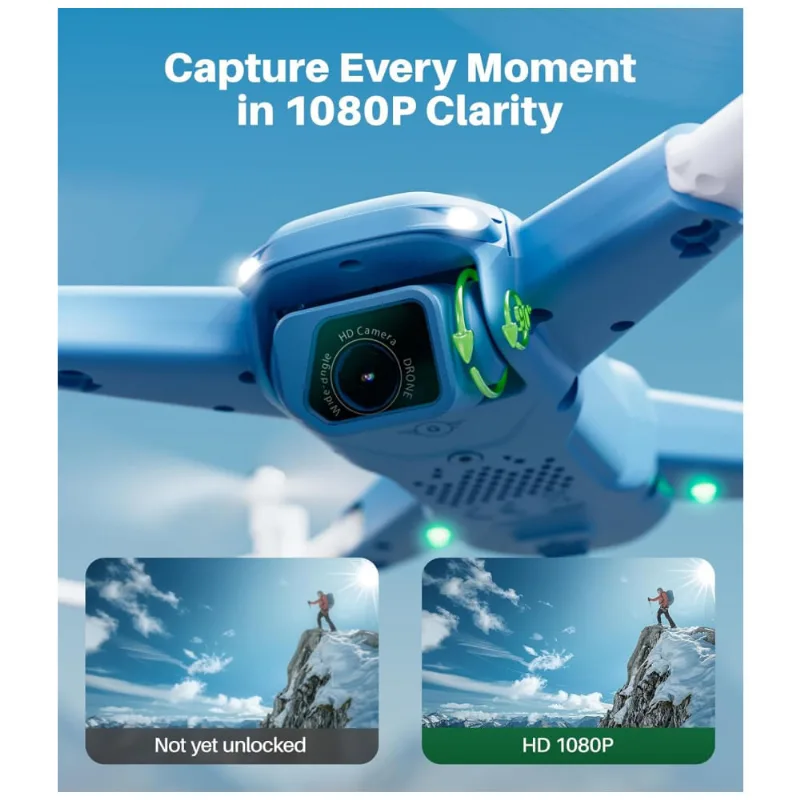 Drone Com Câmera 1080p Hd Fpv, Para Crianças E Adultos, Quadricóptero Com Posicionamento De Fluxo Óptico, Lente Ajustável, Flip 3d, Syma, Azul