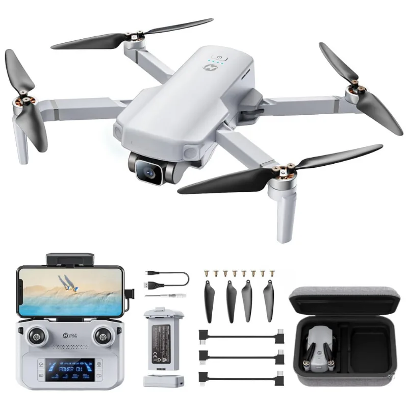 Drone Com Câmera 4k Para Adultos, 249g Faa Compatível, Dobrável Fpv Rc Quadcopter, Sensor De 1200w, Retorno Automático, Holy Stone, Branco