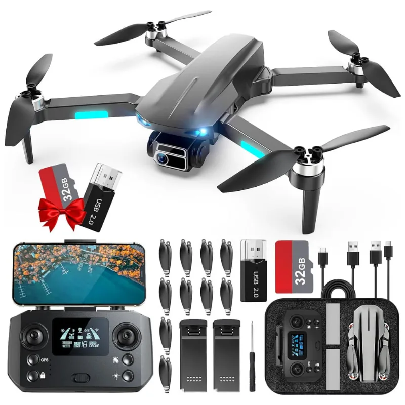 Drone Hhd Com Câmera 4k Para Adultos Iniciantes, Voo De 52 Minutos, Quadricóptero Rc Fpv 249g E Retorno Inteligente, Hhd, Cinza