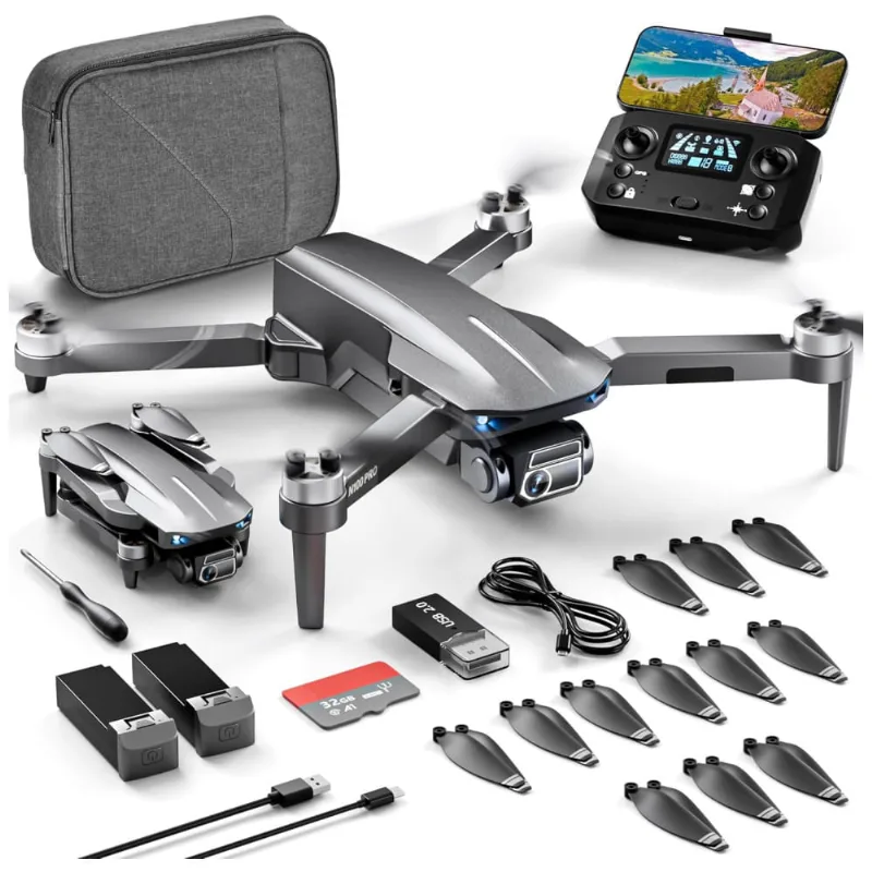 Drone Com Câmera 4k Para Adultos Iniciantes, Voo De 52 Minutos, Alcance De 3 Km, Quadricóptero Rc Fpv 249g E Retorno Inteligente, Hhd, Cinza