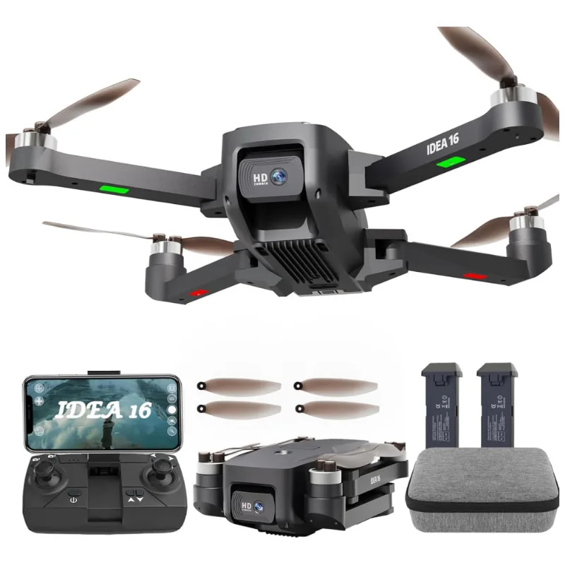 Drone Com Câmera 4k, Motor Brushless, 2 Câmeras, 40km/h, Resistência Ao Vento Nível 4 E 5ghz Wifi Fpv, Le-idea, Preto
