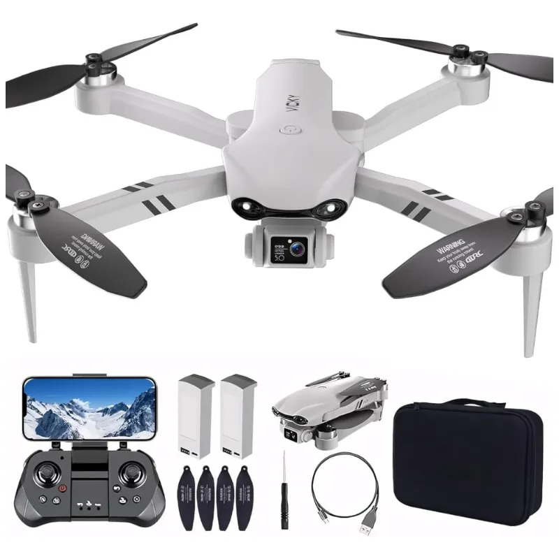 Drone 2k Hd Com Gps, Motor Sem Escova, Transmissão Wi-fi 5g, Funções De Retorno Automático, Siga-me, Pontos De Passagem E 30 Min De Voo,