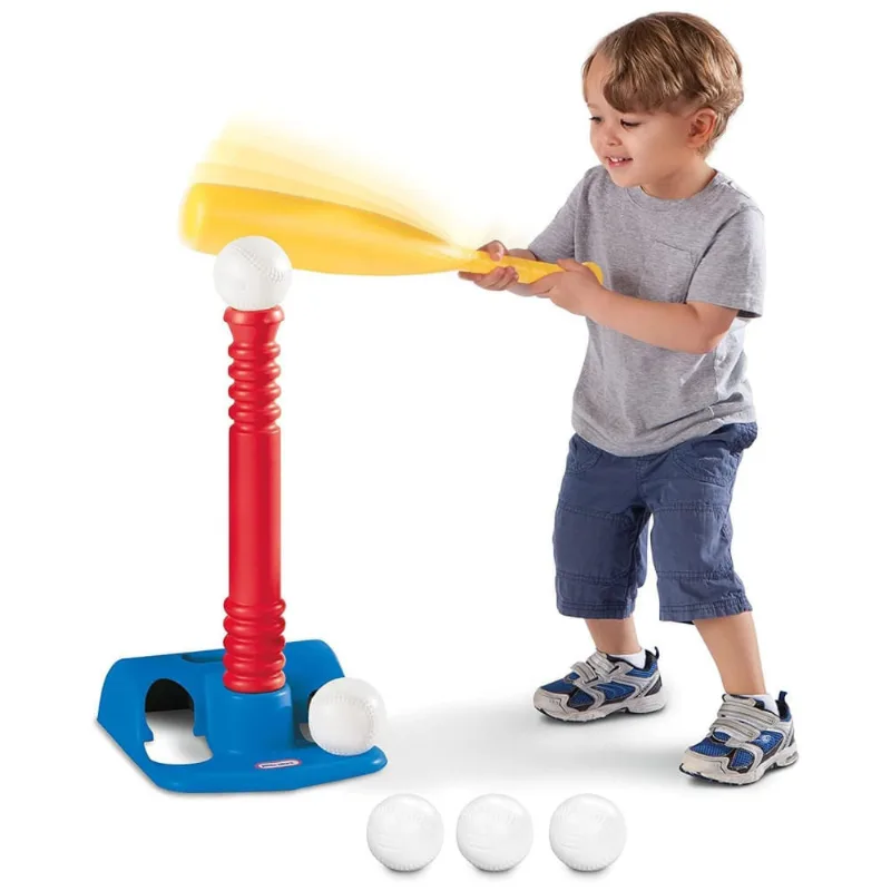 Conjunto Little Tikes T-Ball, Com 5 Bolas, Suporte Ajustável e Um Taco de Beisebol, Ideal Para Crianças a Partir de 18 Meses 110v