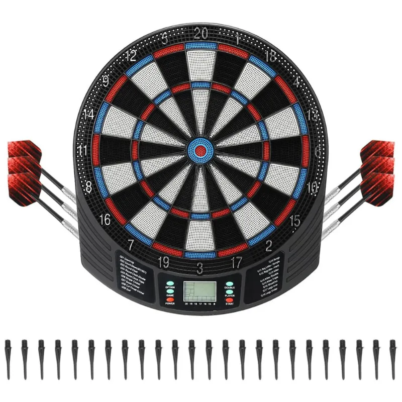 Jogo De Dardos Eletrônico Com Pontas Suaves, Display Lcd, 18 Jogos E 159 Variações, 6 Dardos, 24 Pontas, Suporta 8 Jogadores.patikil