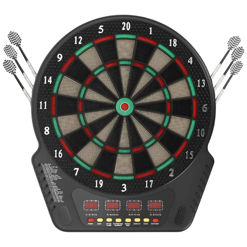 Jogo De Dardos Eletrônico com Pontas Suaves, 27 Jogos com 243 Variações, 6 Dardos, Placa Digital com LED Colorido, 16 jogadores.ZeStarDair 110v