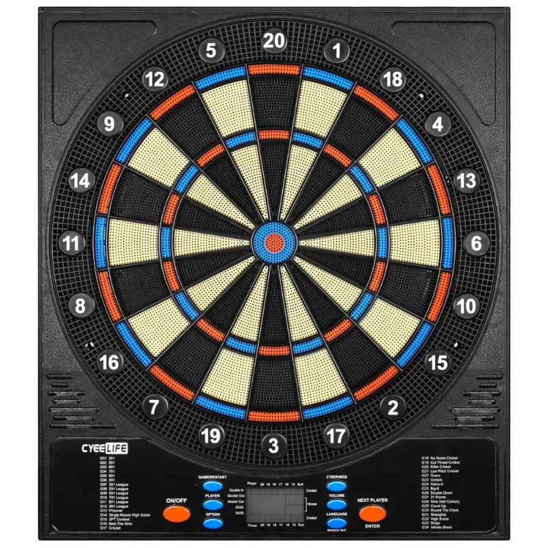 Jogo De Dardos Eletrônico, Dardos Com Pontas Suaves E Acessórios Extras, 8 Jogadores, 34 Jogos E 255 Variações.cyeelife