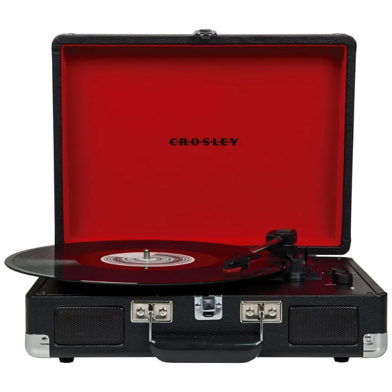 Vitrola Toca-discos Cruiser Plus, Vintage, 3 Velocidades, Bluetooth, Maleta, Cr8005f-bk Crosley, Preto/vermelho