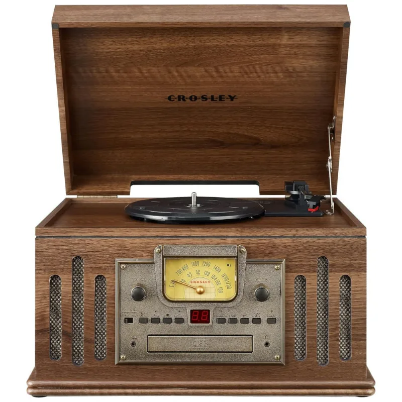 Vitrola Toca-discos Musician, 3 Velocidades Com Rádio, Cd/player De Cassete, Aux-in E Bluetooth, Cr704b-wa Crosley,madeira