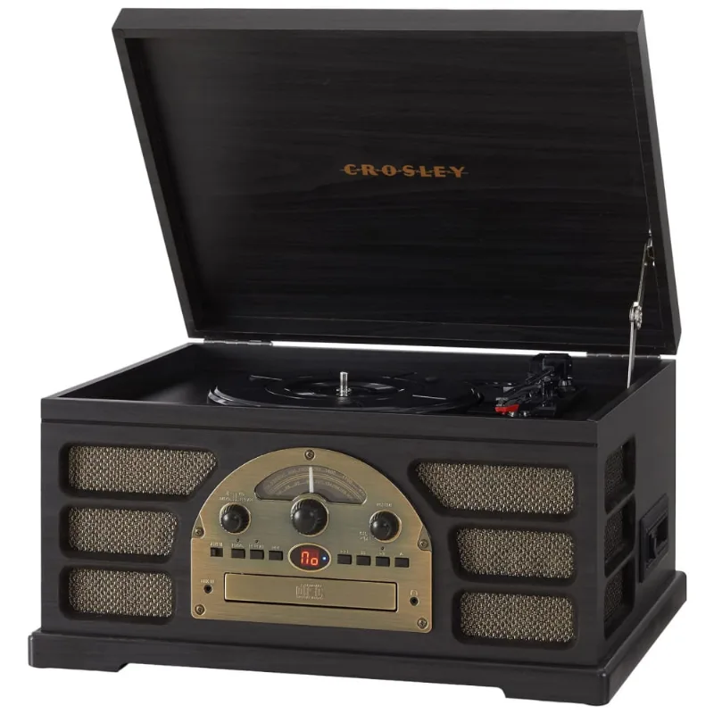 Vitrola Toca Discos Rochester, Com Bluetooth, Rádio Am/fm, Cd Player, Deck De Cassete E Aux-in,cr7021a-bk Crosley,preto