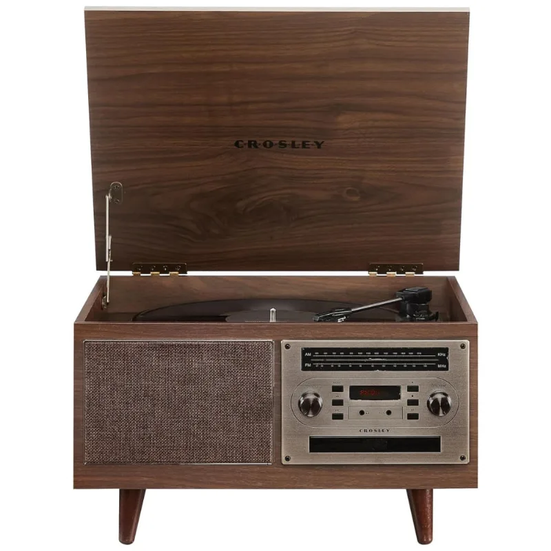 Vitrola Toca-discos Serenade 8 Em 1, Com 3 Velocidades, Bluetooth, Rádio Am/fm, Cd, Cassete E Aux-in, Cr7023a-wa Crosley, Madeira