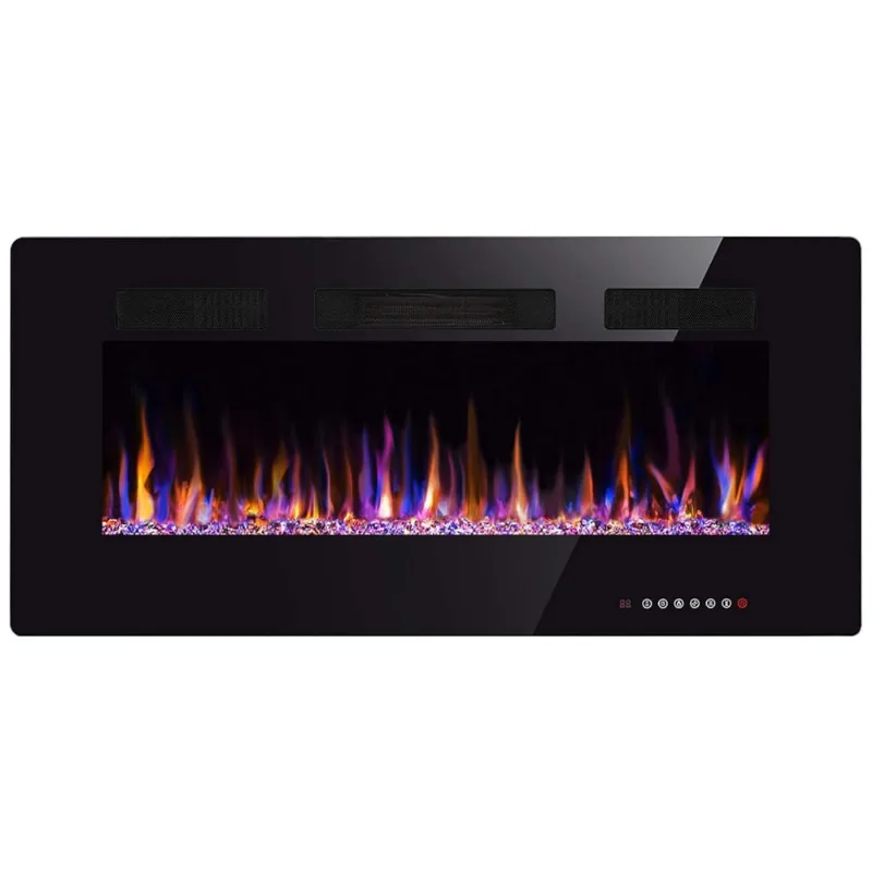 Lareira Elétrica Xbeauty De 76 Cm, Embutida Ou De Parede, Linear, Ultrafina E Leve, Led, Tela Touch, Controle Remoto, 1500w