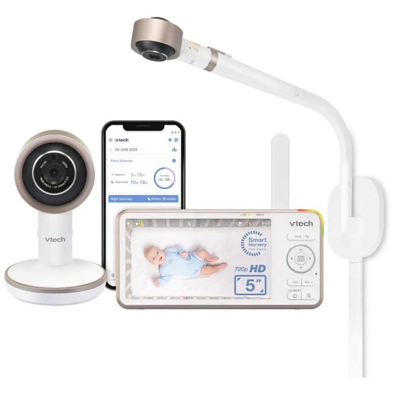 Monitor de Bebê V Care 1080p FHD com WiFi e tela LCD HD 5 , Acesso Remoto e Inteligência, VTech.