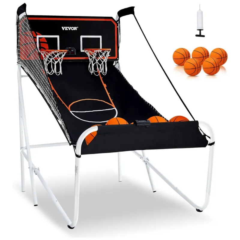 Basquete Eletrônico Vevor Para 2 Jogadores, Com 8 Modos, Placar Eletrônico, Bolas E Bomba De Inflar. Para Crianças E Adultos, Ideal Para Diversão.