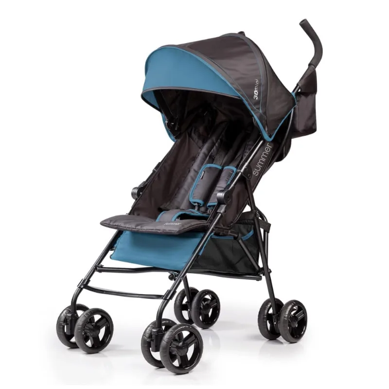 Carrinho de Bebê Leve Summer by Ingenuity 3D Mini, Compacto e Confortável, Reclinável em Diversas Posições, Proteção Solar, Ideal para Viagens