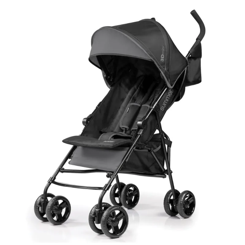 Carrinho de Bebê Summer by Ingenuity 3D Mini: Leve, Compacto e Perfeito para Viagens - Cinza