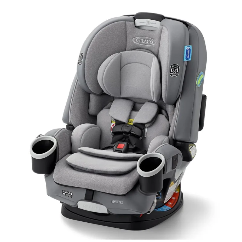 Assento de Carro Graco 4Ever DLX 4 em 1, Charlie - Cadeira para Bebê e Criança com 10 Anos de Uso em Modos de Viagem Costas, Frontal e Booster Seguro