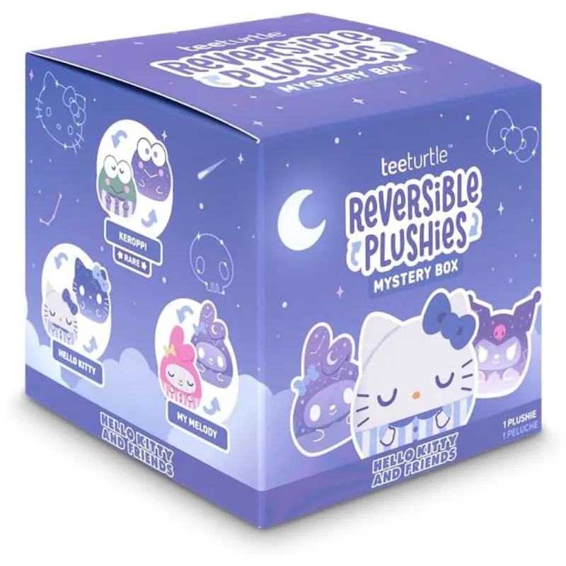 Caixa Misteriosa de Pelúcia Reversível TeeTurtle Sanrio Hello Kitty and Friends - Celestial Fofo Kawaii Surpresa Animal de Pelúcia Macio